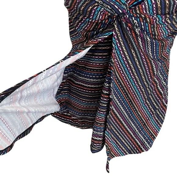 Miraclesuit Love Knot Tankini Swim Top Women Size 12 Shimmer Links Babydoll Chic - Picture 6 of 8